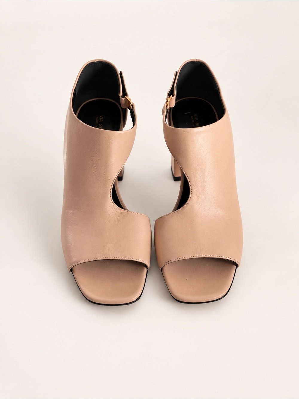 Via Spiga Made in Italy Leather Cutout Block Heels